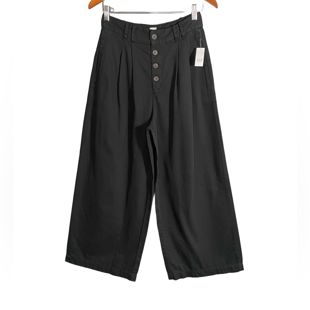 Gap X Doen High Rise Pleated Trouser Wide Leg Pant Black NWT - Picture 2 of 15